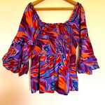 Vibrant Multicolor Women's Plus Size Top Purple Photo 0