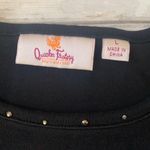 Quacker Factory Women’s L/G Black Top Short Sleeve Shirt  Size Large 100% Cotton Photo 1