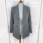 Vintage Moda International Pinstripe Long Blazer Jacket Grey Pink 4 Gray Photo 4