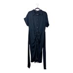 BTFBM SZ XL Button Down Ruched Shirt Dress Black Photo 1