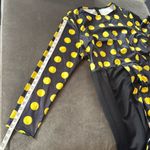 Women’s Black & Yellow Polka Dot Dress Long Sleeve Asymmetrical Hem Size 2XL Photo 8