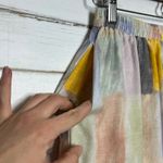 Sadie & Sage Pastel Watercolor Midi Skirt Boho Linen Blend Size Small Yellow Photo 8