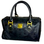 MCM VINTAGE Black Visetos Boston Top Handle Hand Bag MADE IN GERMANY Photo 10