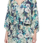 Nanette Lepore Hula Hibiscus Floral Print Cover Up Tunic Size Small Vacation Photo 0