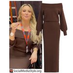 Favorite Daughter Irene Off Shoulder Ribbed Maxi Dress Coffee Brown XL‎ Photo 7