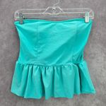 Blue Ruffle Crop Padded Tube Swimwear Tankini Tank Top Medium M Photo 0