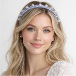 Conair Scunci Striped Blue/White Denim Pearl Headband (Brand New in Packaging) Blue Photo 0