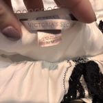 Victoria's Secret Vintage  Ivory Satin Slip Black Lace Button Front Size Medium Photo 5