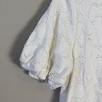 Vince Camuto  Puff Sleeve Lace Textured Blouse Women's Small White Layered Boho Photo 6