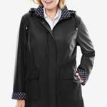 Woman Within  Dot Trim Raincoat Photo 0