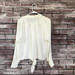 Nine West - Sheer Tie Front Blouse - Women - Small - Ivory Chiffon Top Photo 3