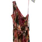 Nicole Miller Women's One Shoulder Floral Midi Dress Size 8 Multicolor Photo 3