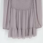Aritzia Wilfred Tempest Smocked Chiffon Mini Dress in Lilac Purple Women's M Photo 4