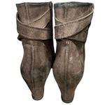 Stuart Weitzman  Women’s Size 8.5 Brown Suede Side Zip Wedged Ankle Boots Booties Photo 4