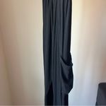 Black Sleeveless Jumpsuit Pockets Women’s Large Cutout Stretch Zipper Photo 3