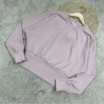 Athleta Retroterry Crewneck Sweatshirt Cropped Longsleeve in Smoked Mauve Pink M Photo 2