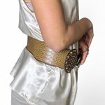 Women's Gold and Cream Belt Photo 2