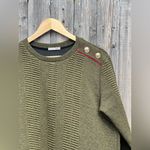 ZARA  Collection quilted Knit army green long-sleeve military-style sweater dress Photo 3