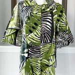 TAILE Linen Blend Jacket Palm Leaves Button Up Collared Size M NWT $159.00 Size M Photo 10