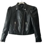 Forever 21 Vegan Leather Puff Sleeve Moto Jacket  Women's Size XS Biker Like New Photo 14