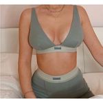 SKIMS  Cotton Rib‎ Plunge Bralette Juniper Size 3X green Photo 1