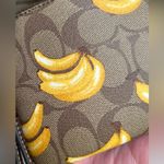 Coach Authentic Signature Coated leather BANANA zip top wristlet Photo 2