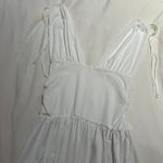 SheIn White Plunging Neck Knot Shoulder Skater Dress Photo 2