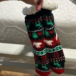 Christmas Socks Sherpa Lined Womens Medium Large Red Green Nordic Photo 1