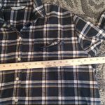 Old Navy Womens The Boyfriend Shirt Button Front Plaid Navy Flannel Size Xl Photo 6