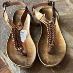 CORDANI Sarino gold braided Italian leather sandals 37 / 6.5 toe thong flats Photo 2