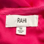 Rahi Cierra Dress Women's Medium Fuchsia Pink Satin Midi Cutout Balloon Sleeve Photo 6