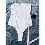 Lulus NWT  White Sleeveless Bodysuit Size Large Chic Y2K‎ Formal Y2K Minimalist Photo 2