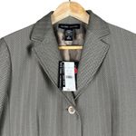 NWT New York & Company Blazer Womens 6 Brown Herringbone Career Work Corporate Tan Photo 1