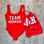 Kendall + Kylie NWT for OVS Red Team Mermaid One Piece Bathing Suit Photo 1