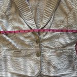 Sandro Paris Women's Jacket 100% Cotton Grey And White Seersucker Size M GUC Photo 5