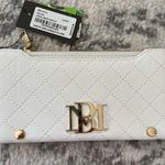 Badgley Mischka white slim quilted vegan long cards wallet NWT Photo 2