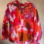 Maeve Anthropologie Vibrant Abstract Contemporary Preppy Cotton Button Up XS Pink Photo 0