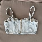 ZARA Light Blue Denim Corset Top Photo 1