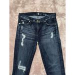 7 For All Mankind The Slim Cigarette Denim Skinny Blue Distressed Jeans Size 27 Photo 1