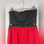 Mod Modele Strapless High Low Dress Small Black Red Chiffon Formal Party Gown Photo 9