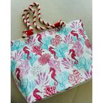 Beach Bag Tote, Ocean Seahorse Coral Beach Bags Pool Bag Shoulder Travel Tote Photo 6