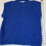 English Factory  Cobalt Blue Chunky Knit Women’s Sweater Vest Acrylic Material M Photo 5
