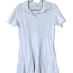 KINESIS Collared Polo Tennis Prep Dress Pockets Athleisure Sporty Size Medium White Photo 0