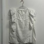 White Eyelet Lace Ruffle Babydoll Top Size M Photo 6