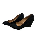 Merona  Women’s Wedge Heels Size 7.5 Black Faux Suede‎ Photo 1