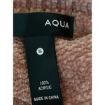 AQUA Women's Pink Tan Chenille Knit Crewneck Long Sleeve Crop Sweater Top Size S Photo 2