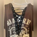 Charlotte Russe Charolette Russe Green Cropped Criss Cross Front Short-Sleeve Top, Size M Photo 1