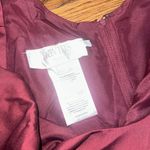 David's Bridal David’s bridal bridesmaid scoop neck tank satin Merlot dress size 6 w/ pockets Photo 4