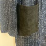 Yelete NWT Navy Blue/Black Metallic Open Front Long Lightweight Cardigan Small Photo 7
