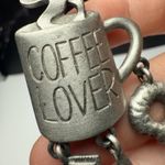 Signed JJ Coffee Lover Cup With Spoon Charm Dangle Brooch Pin Jonette Jewelry Silver Photo 10